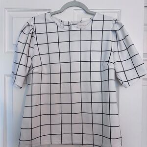 Black and White Boxy Blouse